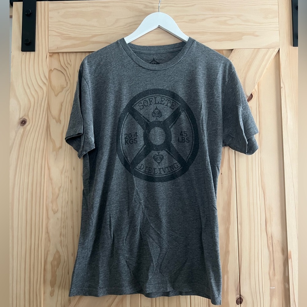 Softlete Men’s Gray 45lb Plate T-Shirt - Large